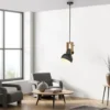 LED Pendelleuchte D=16cm 1 flammig Akazienholz höhenverstellbar