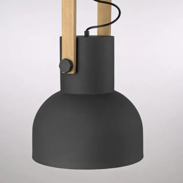 LED Pendelleuchte D=30cm 1 flammig Akazienholz höhenverstellbar