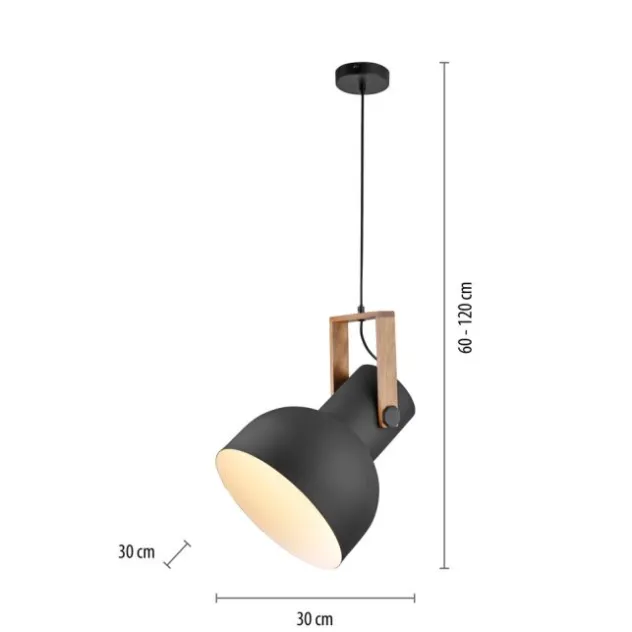 LED Pendelleuchte D=30cm 1 flammig Akazienholz höhenverstellbar