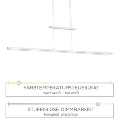 LED Pendelleuchte dimmbar, Farbtemperatursteuerung über Sensordimmer