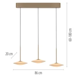 LED Pendelleuchte ELIPSA, bronce, Tronicdimmer, Comfort-Lift