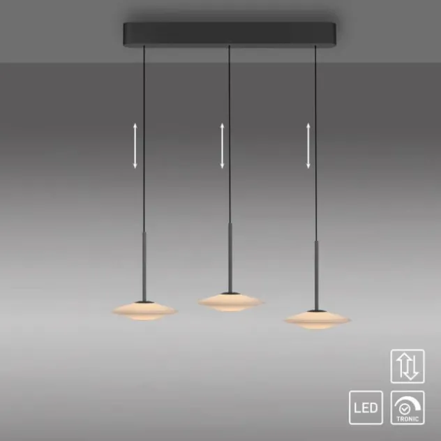 LED Pendelleuchte ELIPSA, schwarz, Comfort Lift, Tronicdimmer