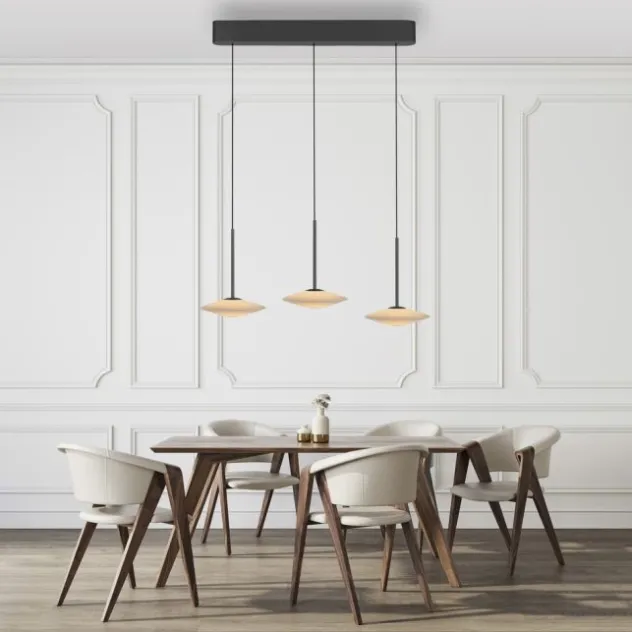 LED Pendelleuchte ELIPSA, schwarz, Comfort Lift, Tronicdimmer