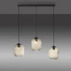 LED Pendelleuchte 3 flammig amberfarben retro Stil Glasschirm getönt