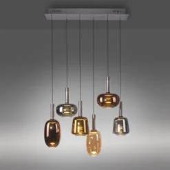 LED Pendelleuchte 6 flammig höhenverstellbar per Lift dimmbar Memoryfunktion