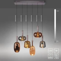 LED Pendelleuchte 6 flammig höhenverstellbar per Lift dimmbar Memoryfunktion