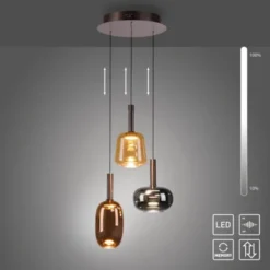 LED Pendelleuchte 3 flammig höhenverstellbar per Lift dimmbar Memoryfunktion