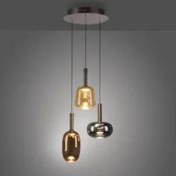 LED Pendelleuchte 3 flammig höhenverstellbar per Lift dimmbar Memoryfunktion