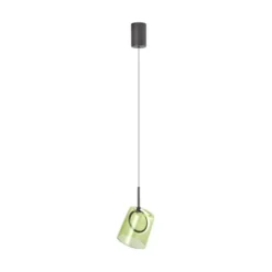LED Pendelleuchte 1 flammig Metallfarbe Kaffee-grün höhenverstellbar