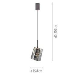 LED Pendelleuchte 1 flammig Metallfarbe Kaffee-Rauchfarben Lift