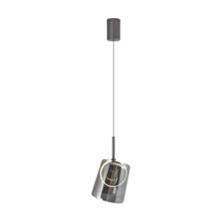 LED Pendelleuchte 1 flammig Metallfarbe Kaffee-Rauchfarben Lift