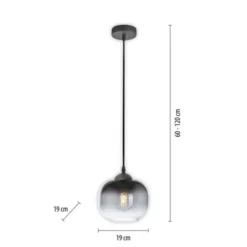LED Pendelleuchte 1 flammig schwarz Rauchglas modern Wohnlampe