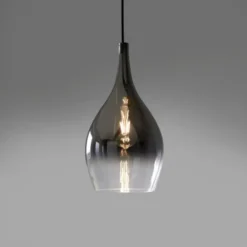 LED Pendelleuchte 1 flammig schwarz verchromt Farbverlauf Esstischlampe