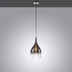 LED Pendelleuchte 1 flammig schwarz verchromt Farbverlauf Esstischlampe