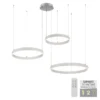 LED Pendelleuchte 3 flammig silber Up- Downlight dimmbar Fernbedienung