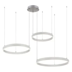 LED Pendelleuchte 3 flammig silber Up- Downlight dimmbar Fernbedienung
