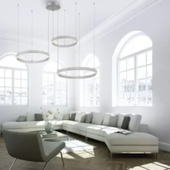 LED Pendelleuchte 3 flammig silber Up- Downlight dimmbar Fernbedienung