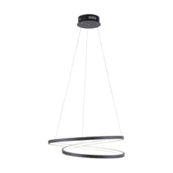 LED-Pendelleuchte, gedrehtes Design, dimmbar, schwarz, Simply Dim