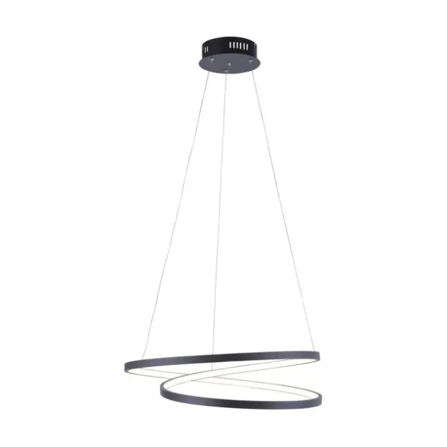 LED-Pendelleuchte, gedrehtes Design, dimmbar, schwarz, Simply Dim