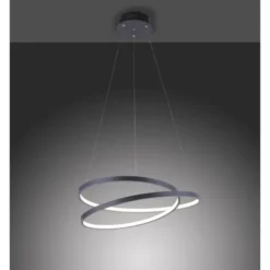 LED-Pendelleuchte, gedrehtes Design, dimmbar, schwarz, Simply Dim