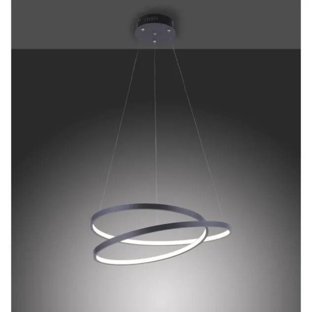 LED-Pendelleuchte, gedrehtes Design, dimmbar, schwarz, Simply Dim