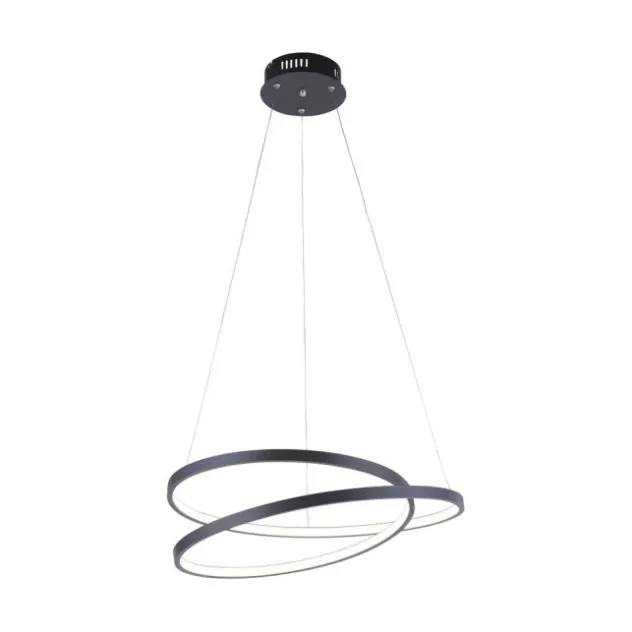 LED-Pendelleuchte, gedrehtes Design, dimmbar, schwarz, Simply Dim
