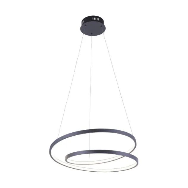 LED-Pendelleuchte, gedrehtes Design, dimmbar, schwarz, Simply Dim
