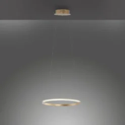 LED-Pendelleuchte, goldfarben, Leuchtring, warmweiße Lichtfarbe, modern
