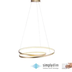 LED-Pendelleuchte, gold, warmweiße Lichtfarbe, inkl. Dimmfunktion, modern