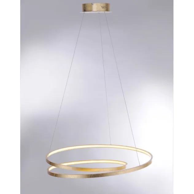 LED-Pendelleuchte, gold, warmweiße Lichtfarbe, inkl. Dimmfunktion, modern