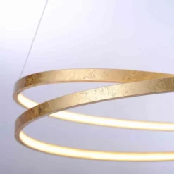 LED-Pendelleuchte, gold, warmweiße Lichtfarbe, inkl. Dimmfunktion, modern