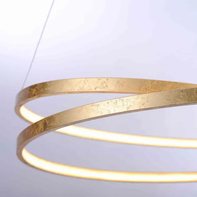 LED-Pendelleuchte, gold, warmweiße Lichtfarbe, inkl. Dimmfunktion, modern