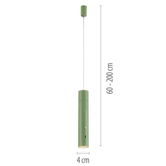 LED Pendelleuchte grün höhenverstellbar magnetischer Kopf Akku