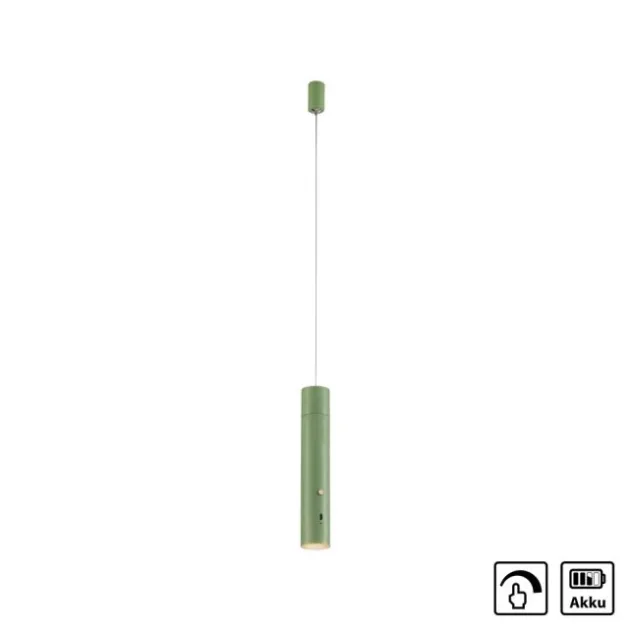 LED Pendelleuchte grün höhenverstellbar magnetischer Kopf Akku