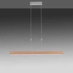 LED-Pendelleuchte, Holzdekor, höhenverstellbar, CCT-Farbmanagement, dimmbar