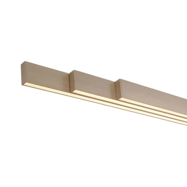 LED Pendelleuchte, Holzdekor-Optik, Lichtfarbensteuerung (CCT), ausziehbar