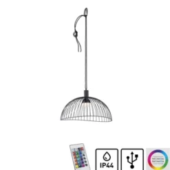 LED Pendelleuchte, inkl. Fernbedienung, dimmbar, modern, RGB Farbwechsel