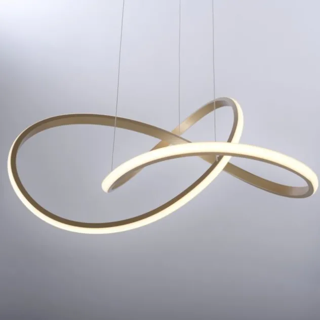 LED-Pendelleuchte, messing-matt, dimmbar, höhenverstellbar
