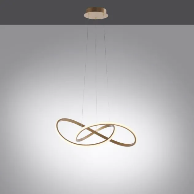 LED-Pendelleuchte, messing-matt, dimmbar, höhenverstellbar