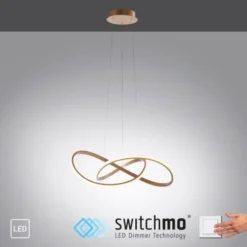 LED-Pendelleuchte, messing-matt, dimmbar, höhenverstellbar