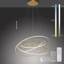 LED Pendelleuchte messing matt höhenverstellbar CCT dimmbar