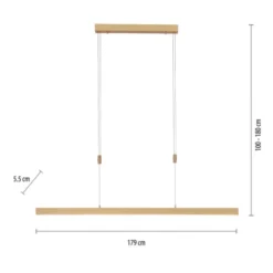 LED Pendelleuchte, messing matt, lineares, filigranes Design, Touchdimmer