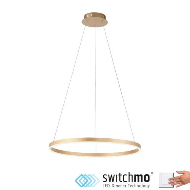 LED Pendelleuchte messing matt rund Ø60cm dimmbar Switchmo warmweiß