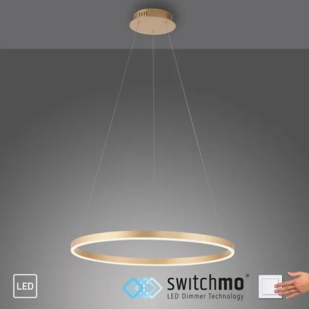 LED Pendelleuchte messing matt rund Ø60cm dimmbar Switchmo warmweiß