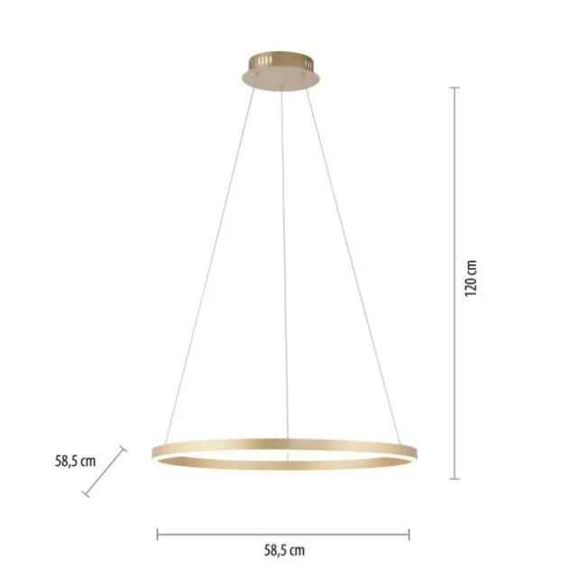 LED Pendelleuchte messing matt rund Ø60cm dimmbar Switchmo warmweiß