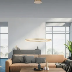 LED Pendelleuchte messing matt rund Ø60cm dimmbar Switchmo warmweiß