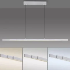 LED Pendelleuchte mit Comfort Lift, aluminium, höhenverstellbar, ausziehbar