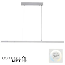 LED Pendelleuchte mit Comfort Lift, aluminium, höhenverstellbar, ausziehbar