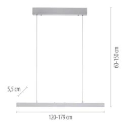 LED Pendelleuchte mit Comfort Lift, aluminium, höhenverstellbar, ausziehbar