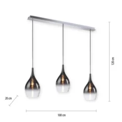 LED Pendelleuchte mit Farbverlauf anthrazit nach weiß 3 flammig Esszimmmer